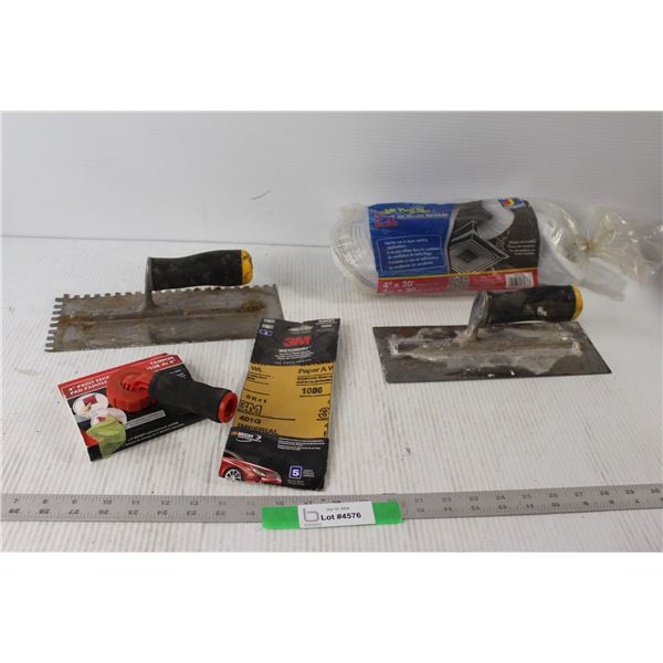 Glue Trowel, Trowel, (3) Abrasive Paper Sheets, 4" Paint Edger, Flexible Vinyl Duct