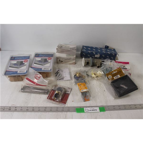 Assorted Plumbing and Hardware, (2) Mounting Plate and Trim Kits