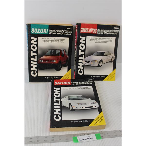(3) Chilton Car Repair Manuals - Suzuki, General Motors, Saturn