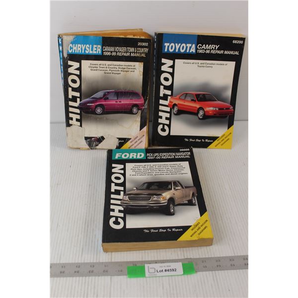 (3) Chilton Car Repair Manuals - Chrysler, Toyota, Ford