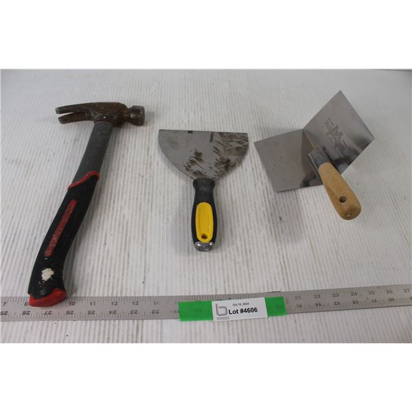 Hammer, Cement Trowel, Putty Knife