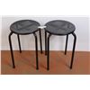 Image 1 : (2) Metal Stools (14''x 18'')