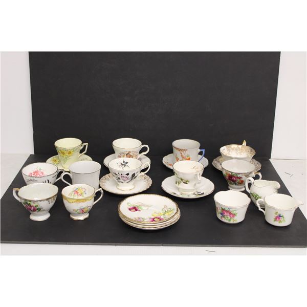 (6) Cup and Saucer Sets and (5) Cups, (4) Saucers, (2) Creamers and a Sugar Bowl- Royal Gregg- Glads