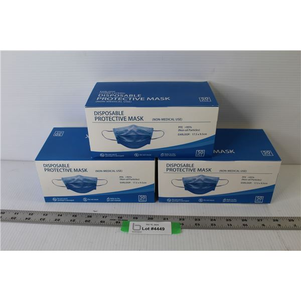 (3) Boxes of Disposable Protective Masks