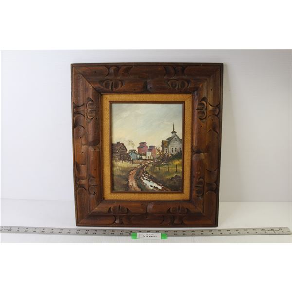 Signed Frame Oil Painting on Board- (16.5''x 18.5'')