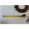 Image 10 : (2) Vintage Pontiac Hub Caps, Vintage Tape Measure and Assorted Items