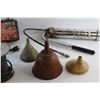 Image 4 : Funnels, Electric Fence Energizer, Grease Pump and Assorted Items