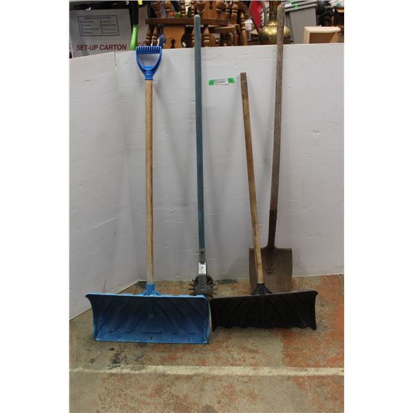 *(2) Snow Shovels, Spade, and Manual Lawn Edger