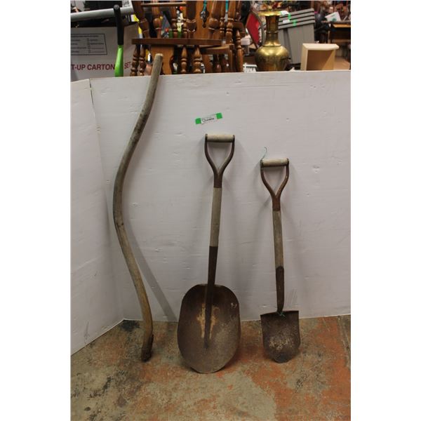 *Scythe Handle, Coal Shovel and Spade