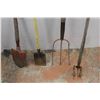 Image 7 : *(2) Garden Shovels, 3-Prong Fork and Garden Cultivator