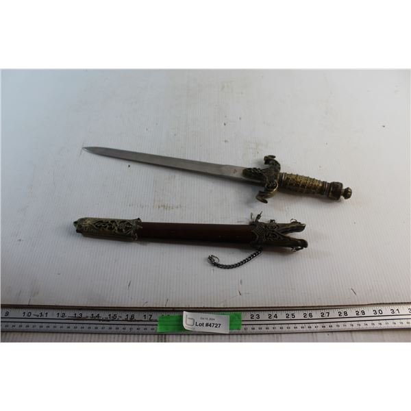 Vintage Sword with Sheath - As Is, Some Damage to Sheath