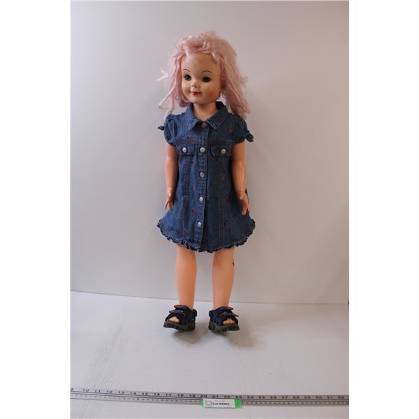 Doll with Denim Dress - 33"