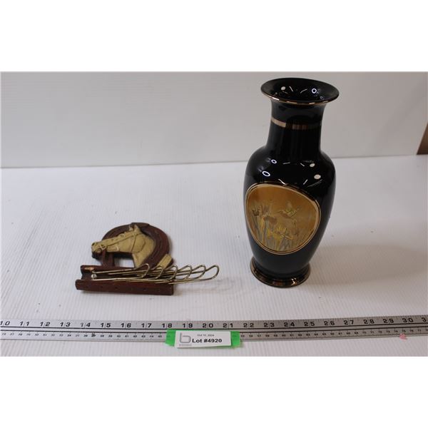 Art of chokin Hummingbird Vase, Western Motif Tie Holder