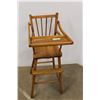Image 1 : *Antique Wooden High Chair- As Is- Backrest Needs Repair- 36''h x 16''d x 15.5''w