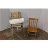 Image 1 : *Vintage Children's Rocking Chair w/ Vintage High Chair - Both As Is