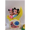 Image 3 : (2) Vintage Mickey Mouse Action Figures w/ (1) Vintage Mickey Mouse Coin Bank w/ Mickey Mouse Music 