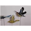 Image 2 : (6) Garden Stake Ornaments: (3) Birds & (3) Pinwheels & Dragonfly (Wings Broken, as Pictured) - Some