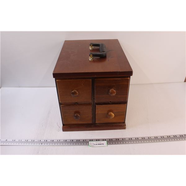 Wooden Sewing Organizer & Storage Carrying Case - 14" x 10" x 11"