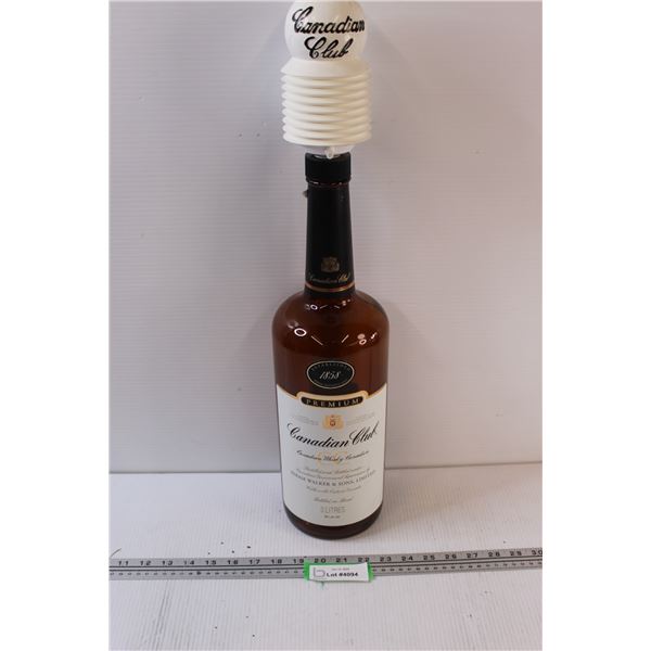 Canadian Club Whiskey Texas Mickey w/Pump - as is