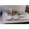 Image 1 : (6) Enamel Pots & Plates - Assorted Sizes