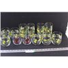 Image 1 : (10) Lemon Glasses Set & (2) Plaid Deer Glass Cups