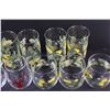 Image 3 : (10) Lemon Glasses Set & (2) Plaid Deer Glass Cups