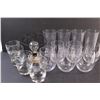Image 2 : (10) Plastic Glasses, (4) Glass Glasses, Battery Operated Flickering Light (Works)