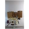 Image 1 : Letter Opener, Cord Extension, (4) Clip Boards, Golf Dice and Assorted Items