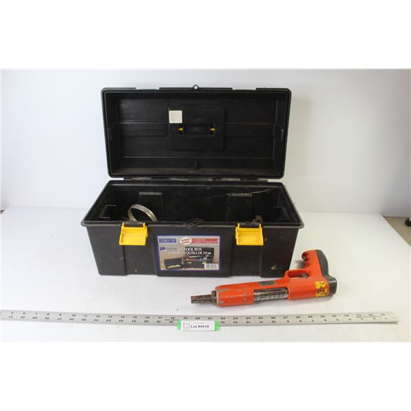 12" Tool Box w/Contents - Red Head Low Velocity Fastening Tool - Misc. Items