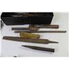 Image 3 : Sm Tool Box w/ Files & Cold Chisels - (2) Tin Snips - Gear Puller - 100' Measuring Tape - Misc. Item