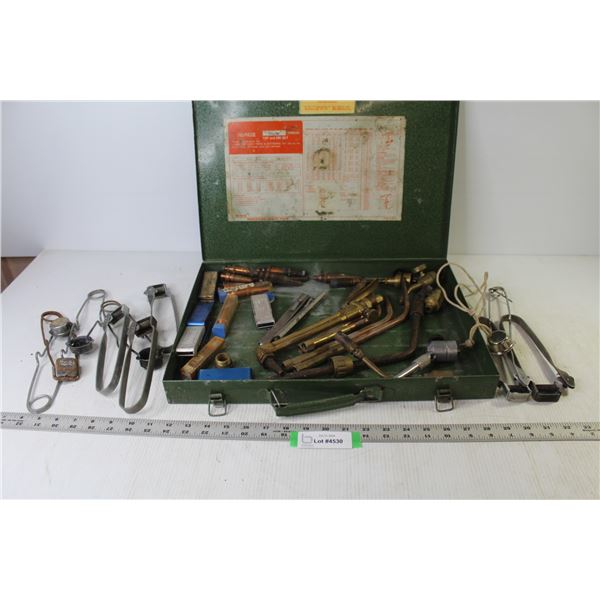 Flat Metal Tool Box w/Torch Ends - Spark Torch Igniters - Tip Cleaners