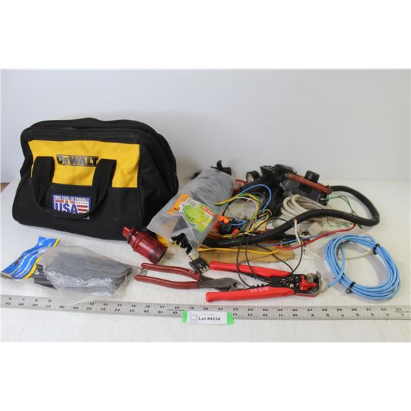 11' Cable Ties - 6" 6mm Shrink Wrap - DeWalt Tool Bag - Side Cutters - Wire Cutters - Misc. Items