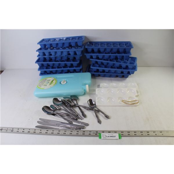 (11) Icecube Trays - Cutlery - Egg Holder - Ice Pack