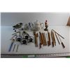 Image 1 : Fondue Sticks, Candle Holders, Tea Pot, Creamer, Nutcrackers and Assorted Items