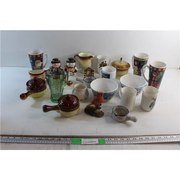 Creamers, Mugs, Cups, Salt & Pepper Shakers and Bowls
