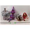 Image 1 : (2) Candles, Christmas Star, Assorted Christmas Decorations