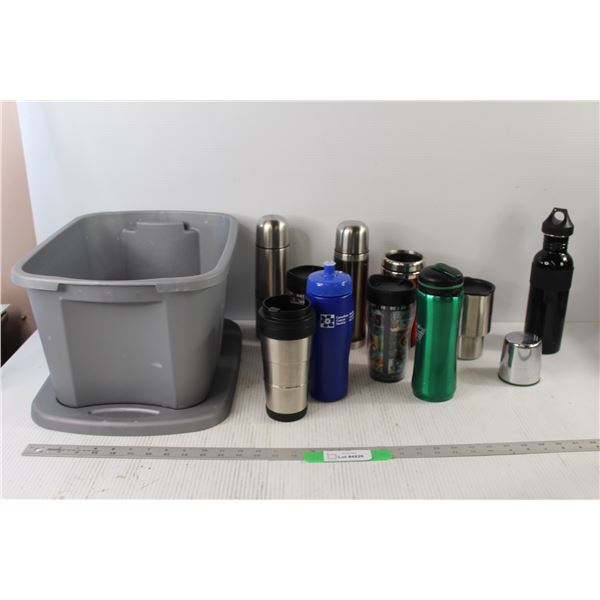 Assorted Thermos Cups, Tub