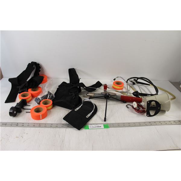 (6) Rolls Safety Ribbon, Hand Drill, Automotive Stethoscopes