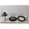 Image 1 : Oval Picture Frame, Clock - As Is, Mini Trophy, Lamp Stand For Candle