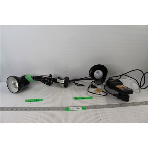 (2) Clamp Lamps - Tested One Powers On, Ford Diesel Trucks Max Micro Tuner - As Is