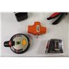 Image 2 : (4) Levels, Laser Level, (2) Measuring Tapes, Extension Blocks, Assorted Tools