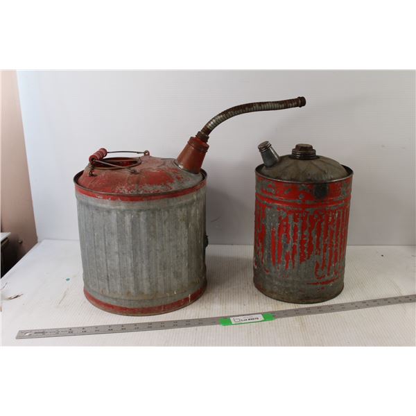 (2) Metal Vintage Gas Cans