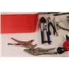 Image 2 : Igloo Cooler, Assorted Wrenches Pliers And Assorted Tools