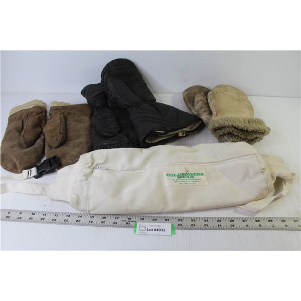 (3) Pair of Winter Mits - Belted Hand Warmer