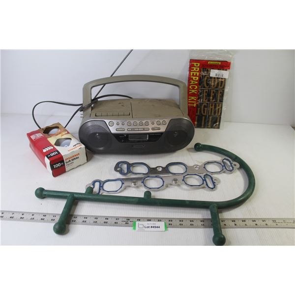 Letter & Number Kit - CD Radio (powers on) - 100w Light Bulbs - Unknown Hook - Gaskets