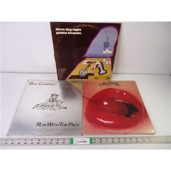 (3) LP's-Three Dog Night, Bad Company and Wild Cherry