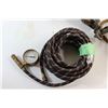 Image 2 : Block and Tackle Pulley System and Air Hose with Gauge