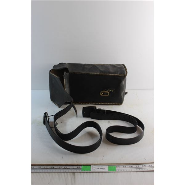 Motorcycle Leather Bag and (2) Faux Leather Belts