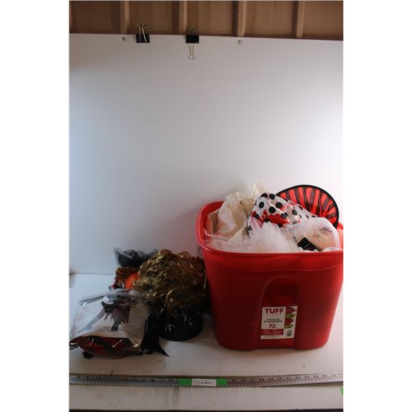 *72 Liters Tote and Assorted Halloween Costumes and Decorations