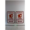 Image 1 : (2) Calgary Flames Fans Only Parking Signs 18'' x 12''